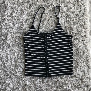 American Eagle striped cropped tank